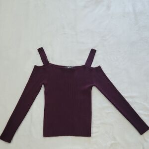 Purple Cold Shoulder Top